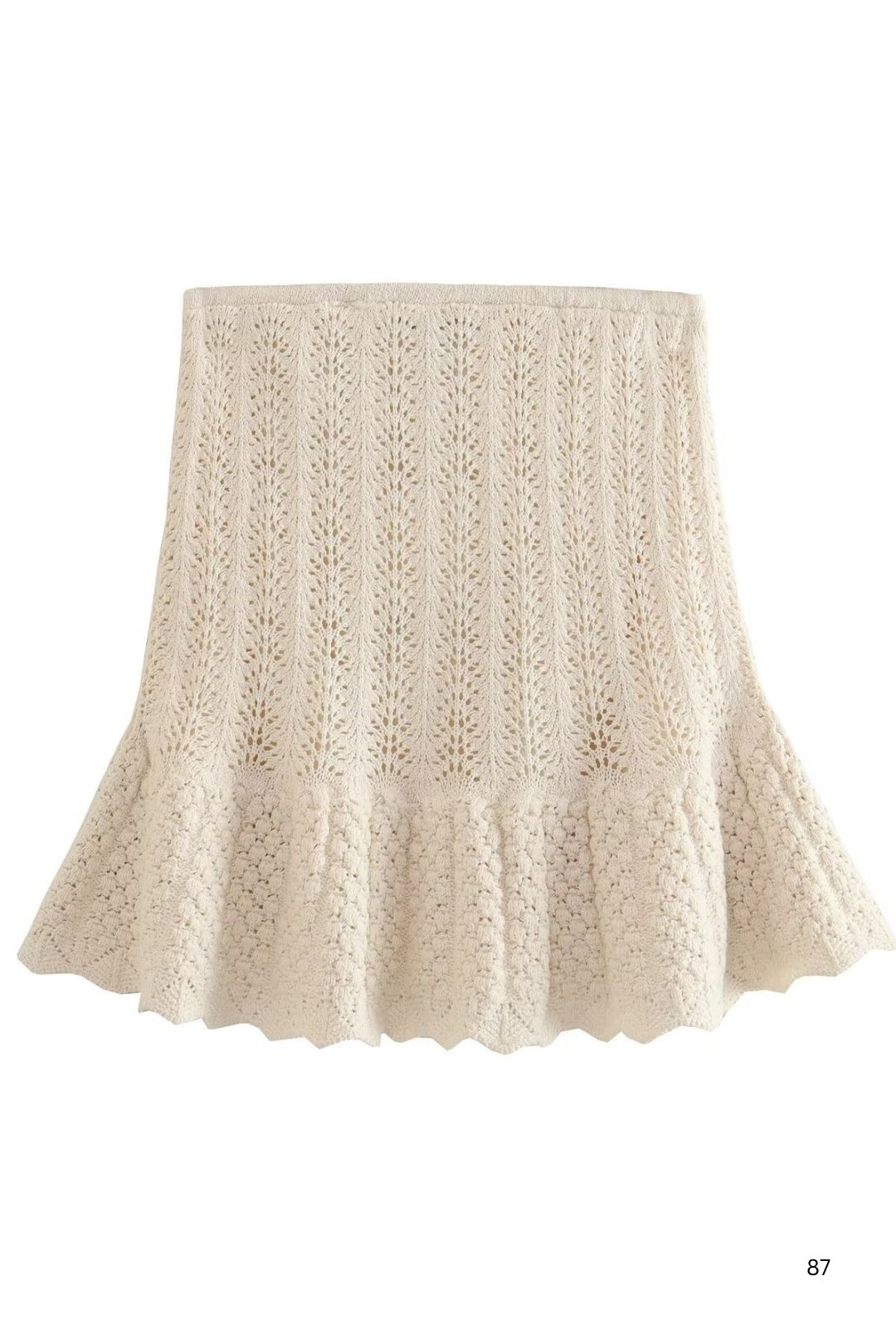 Mesh Cloth Sleeveless Knitted Vest Top Skirt Suit