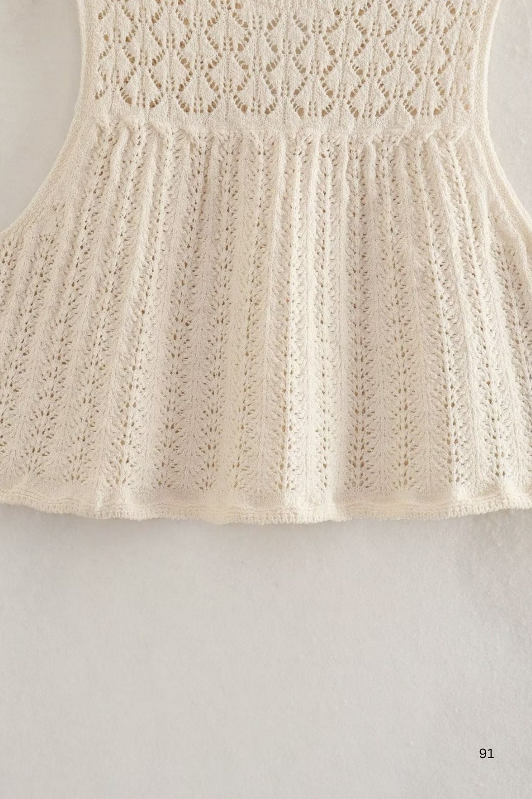 Mesh Cloth Sleeveless Knitted Vest Top Skirt Suit