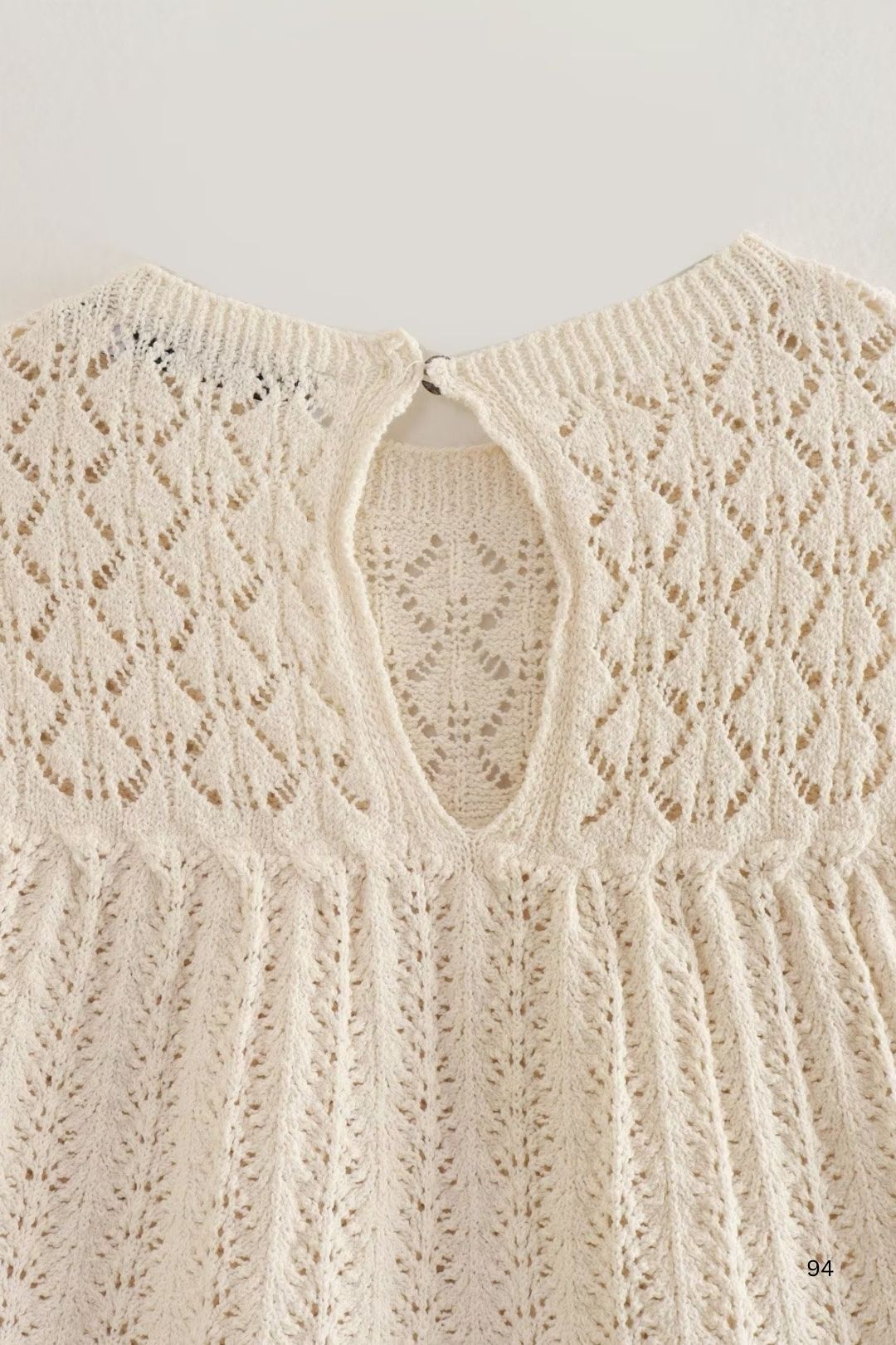 Mesh Cloth Sleeveless Knitted Vest Top Skirt Suit