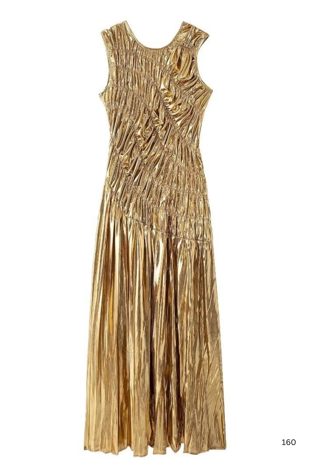 Waist Slimming Golden Bright Design Vest Dress