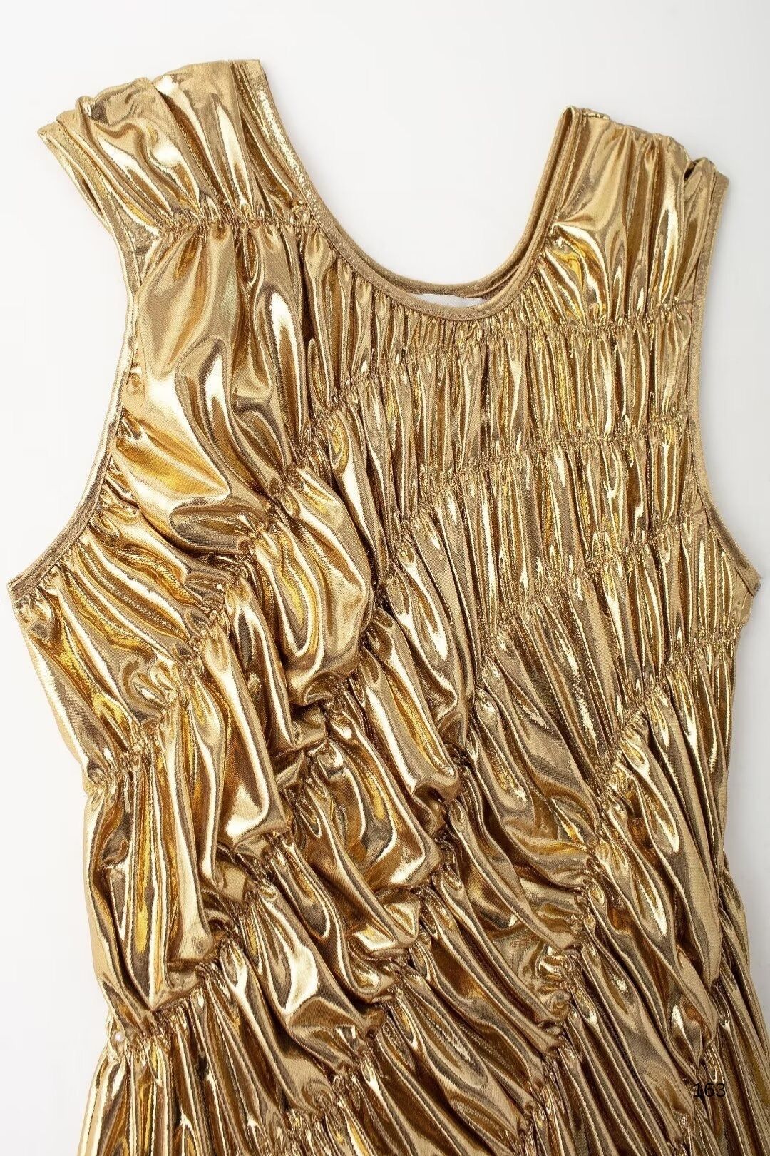 Waist Slimming Golden Bright Design Vest Dress