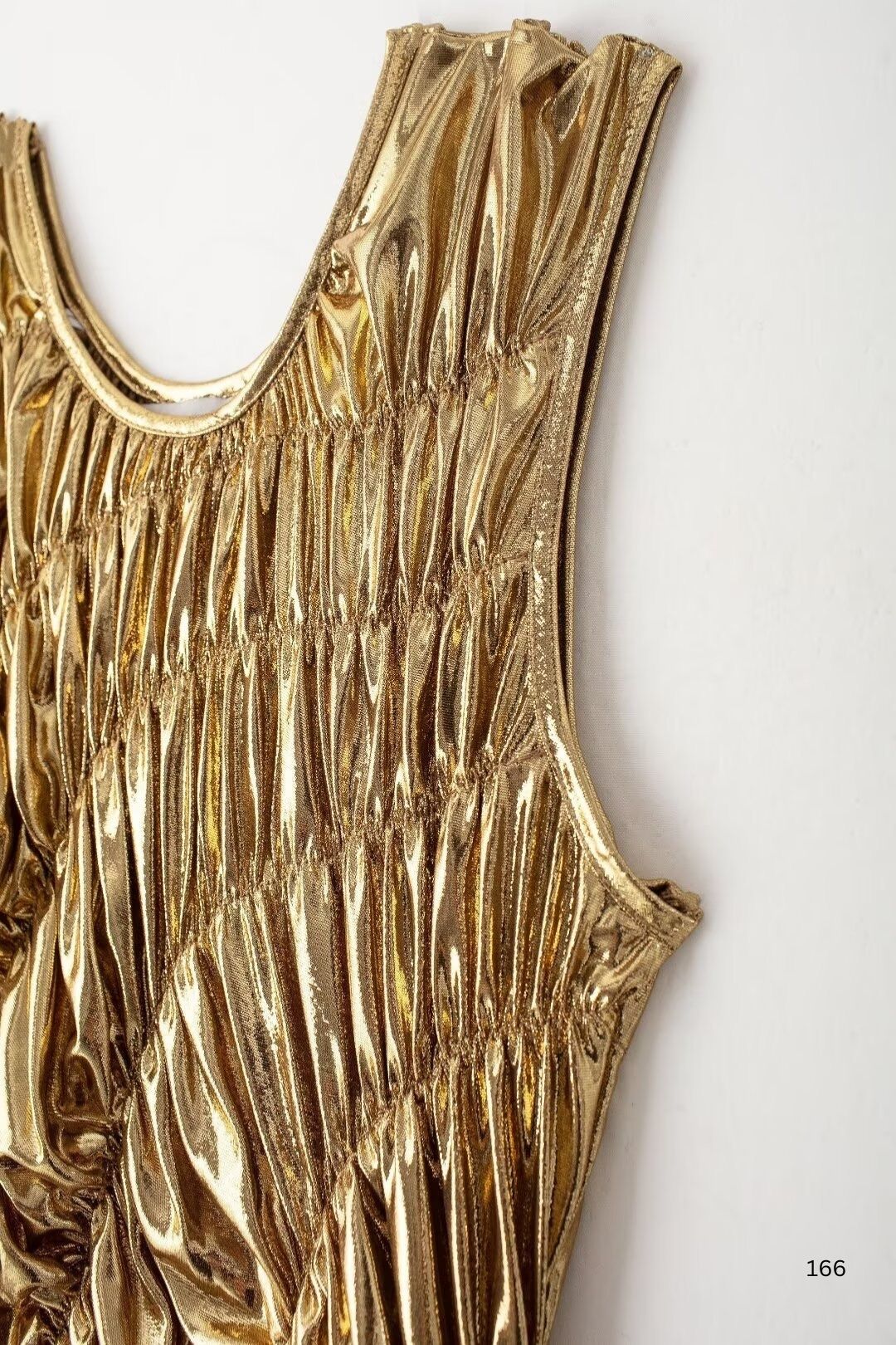 Waist Slimming Golden Bright Design Vest Dress
