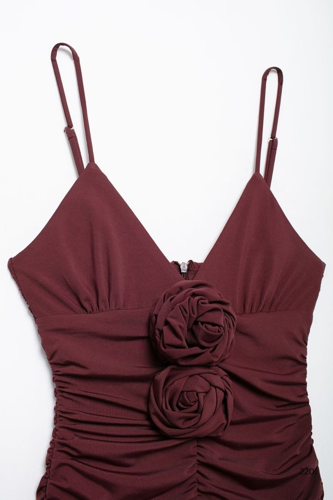 Flower Decoration V-neck Midi Dress