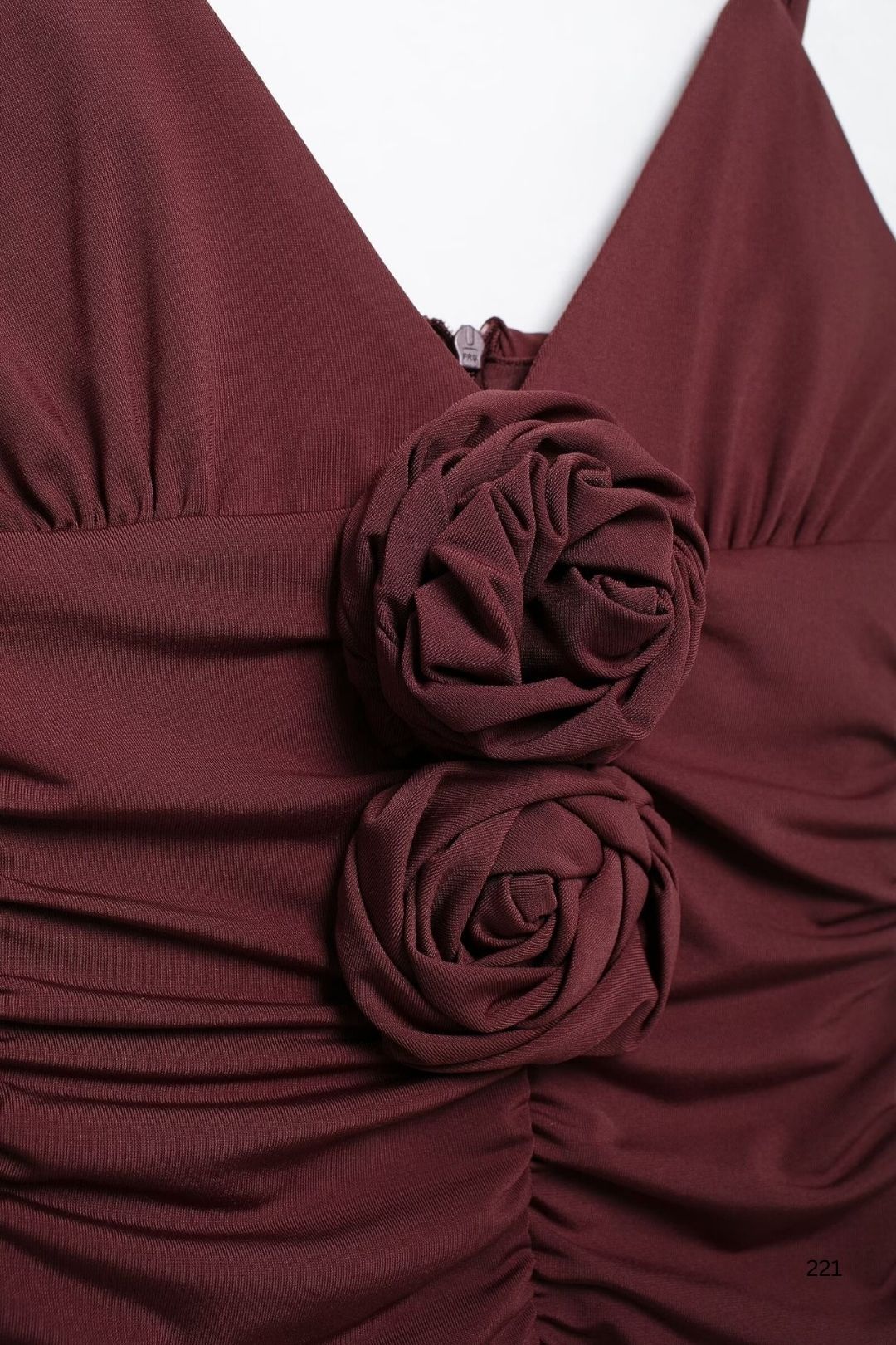 Flower Decoration V-neck Midi Dress