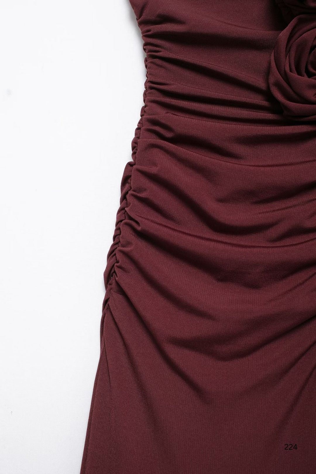 Flower Decoration V-neck Midi Dress