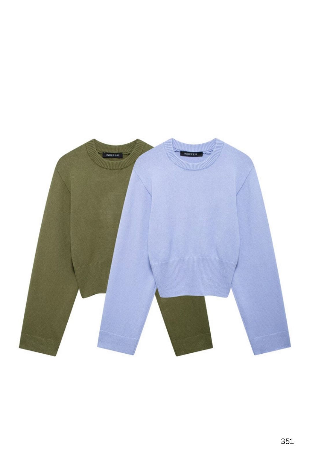 New Ribbed Wide-sleeved Round Neck Long-sleeved Flat-knit Sweater