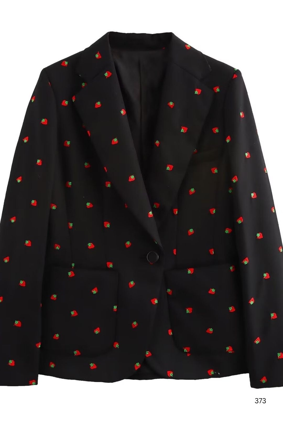 Temperament Strawberry Embroidery Design Sense Suit Jacket Short Skirt Suit