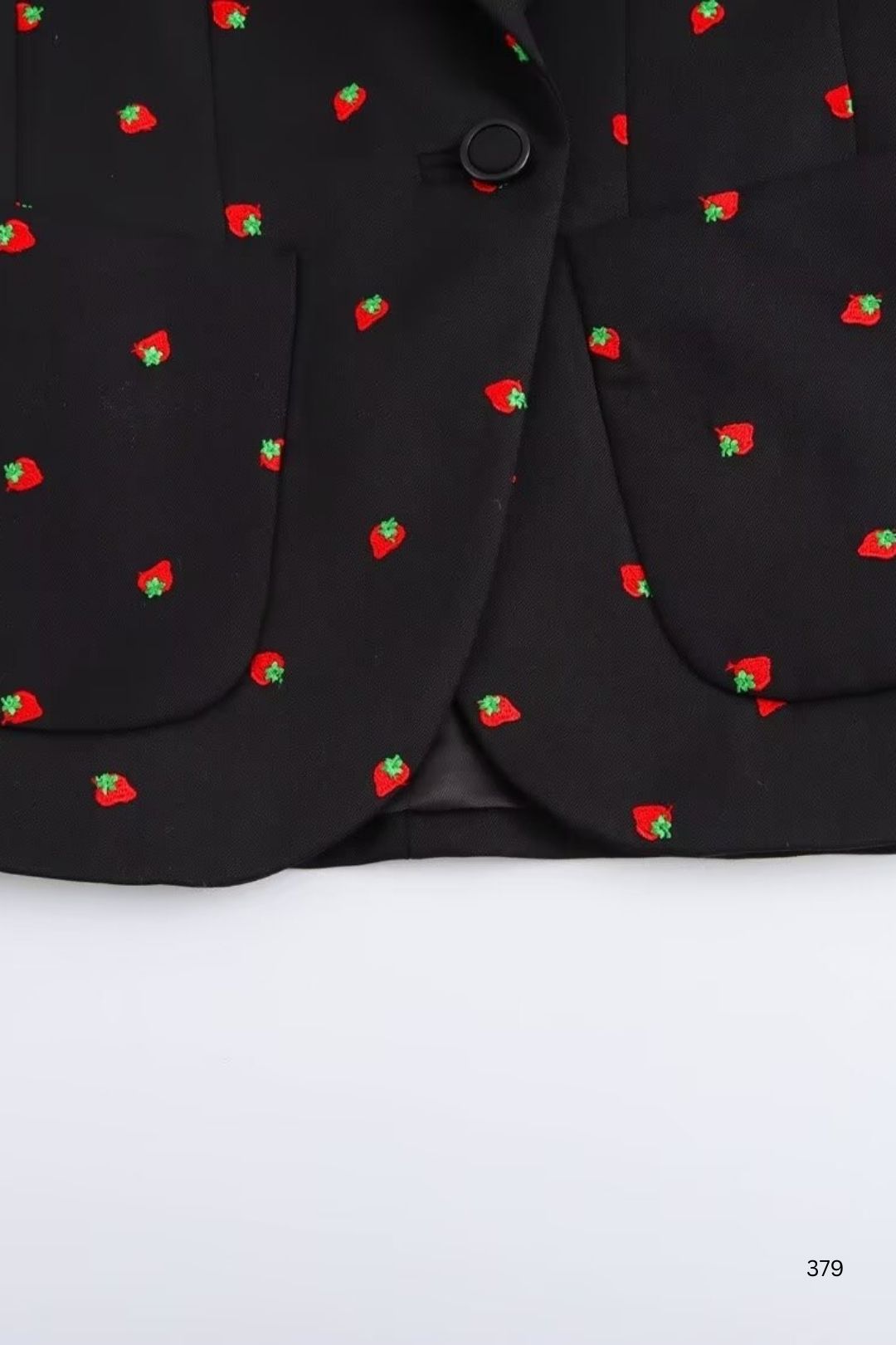 Temperament Strawberry Embroidery Design Sense Suit Jacket Short Skirt Suit