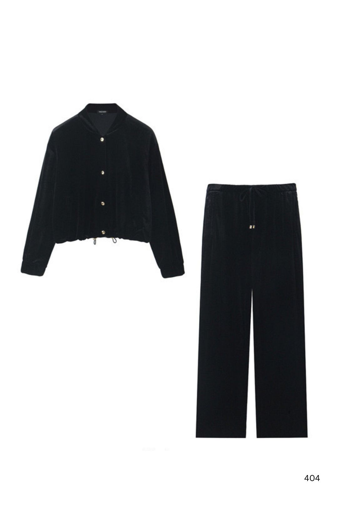 Velvet Jacket Wide-leg Pants