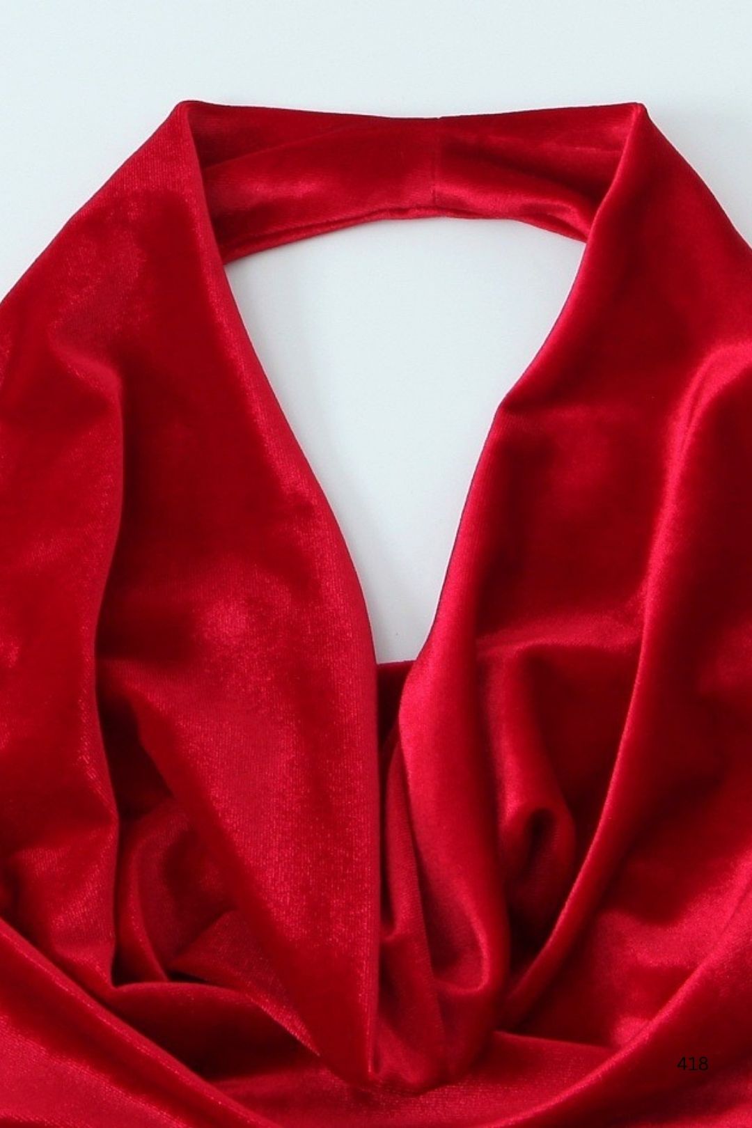 Velvet Sleeveless Halterneck Long Midi Dress