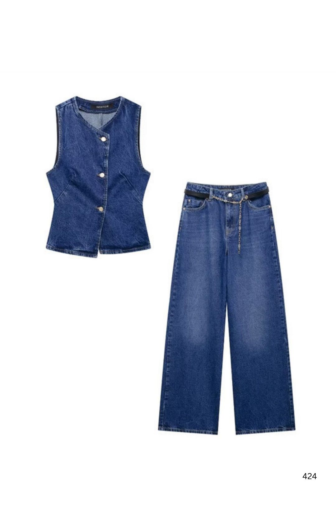 Slim Denim Sleeveless Round Neck Vest Vest