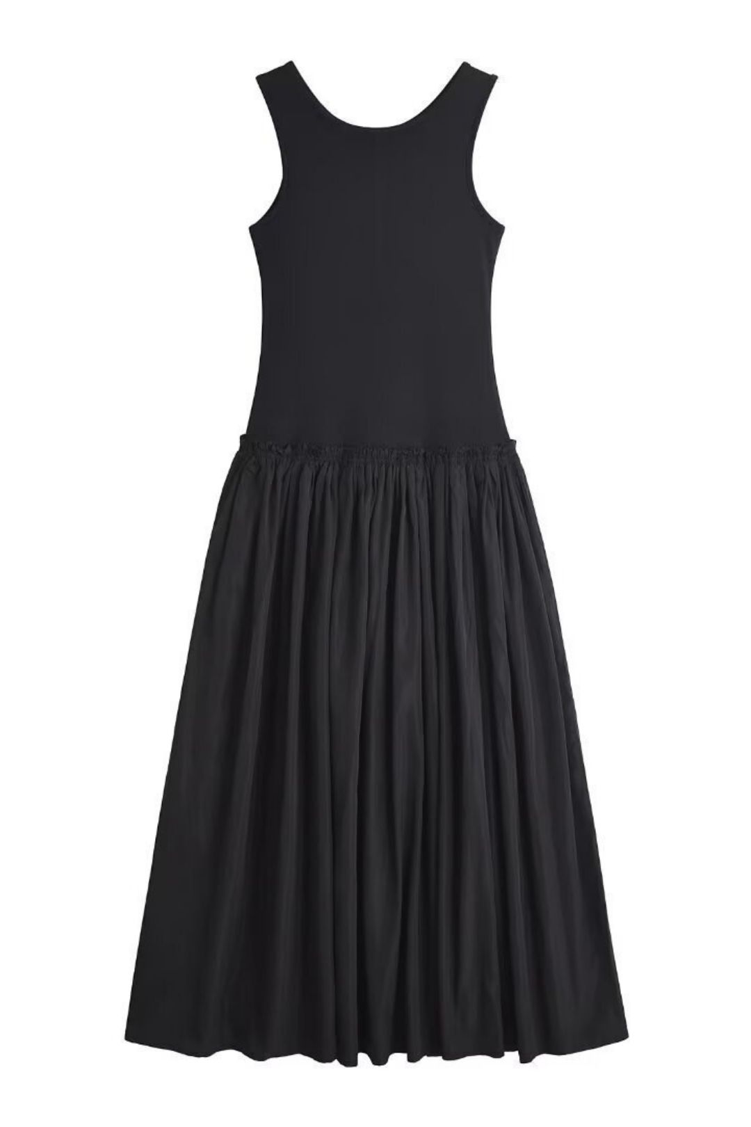 Simple Slim Low Waist Vest Style Long Dress