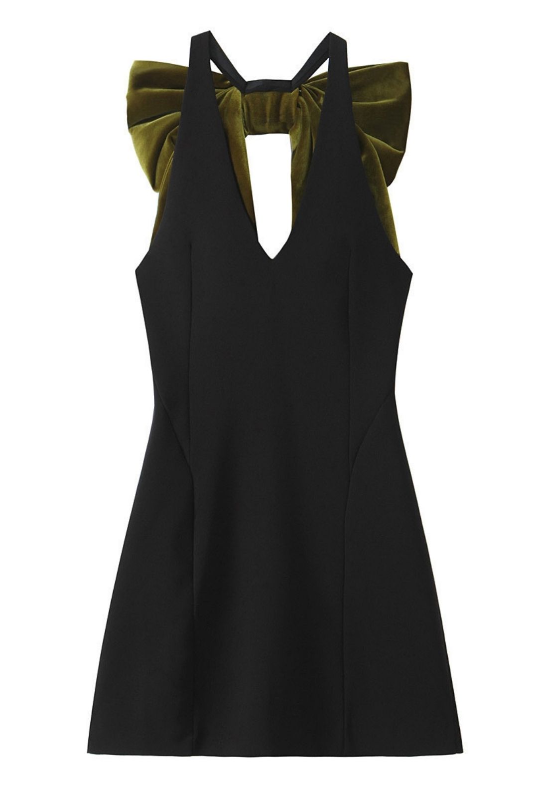 Velvet Suspender Dress With Large Bow