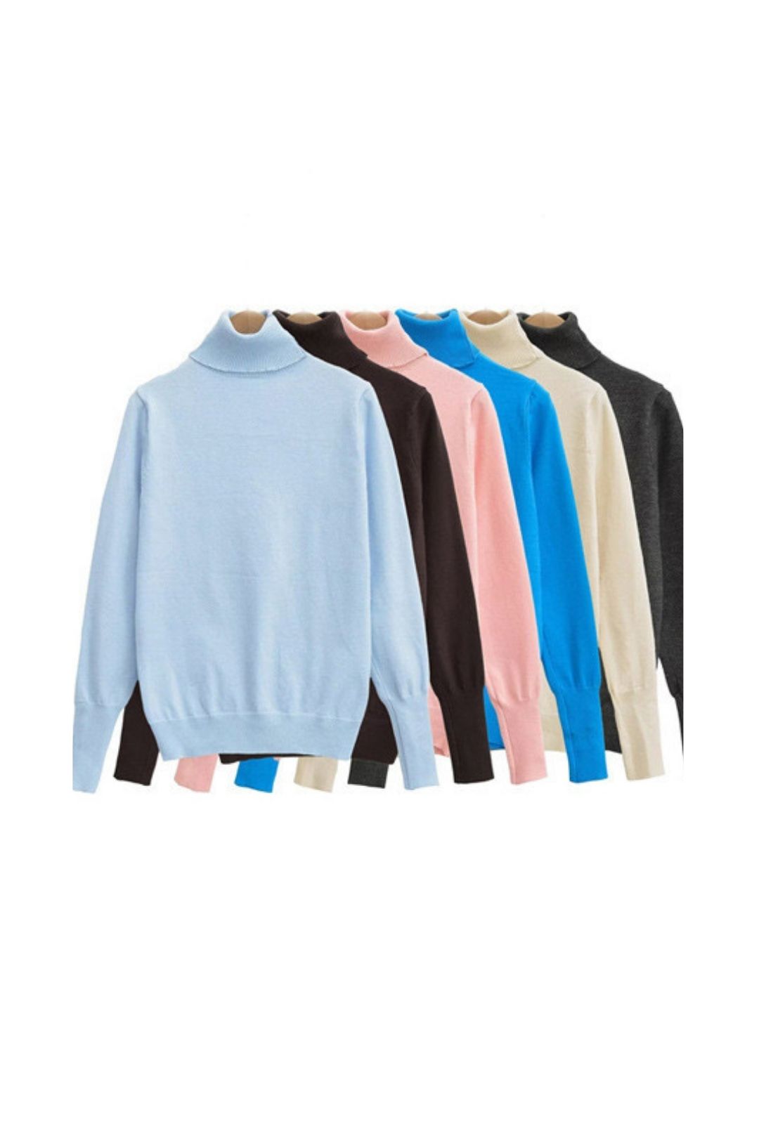 Versatile Metal Button High Collar Slim Sweater