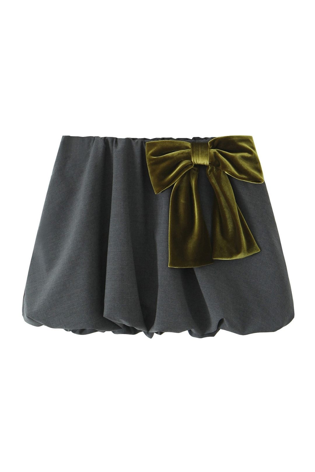 Bow Decorated Balloon Style Mid-waist Mini Skirt