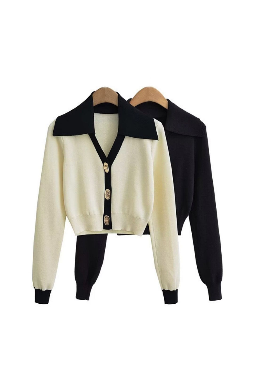 Versatile Slim-fit Metal Button Knitted Cardiga