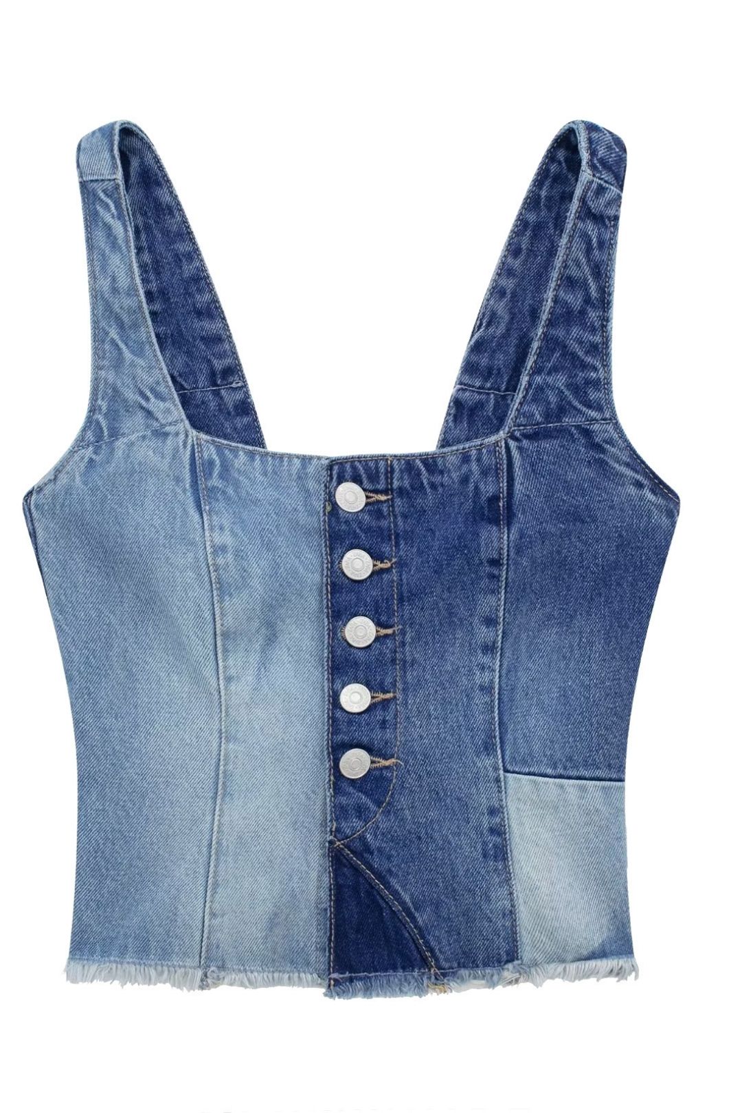Sexy Hot Girl Patchwork Denim Top