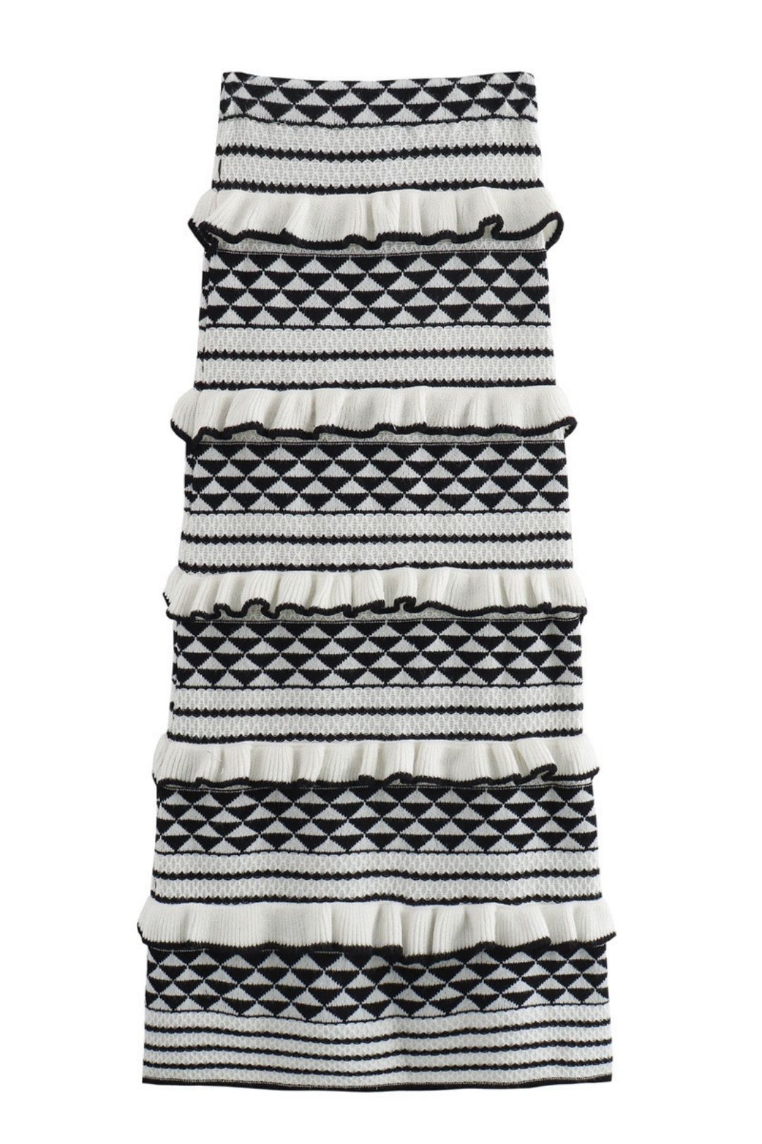 Fashionable Knitted Sexy Slim Suspender Top High Waist Skirt Suit