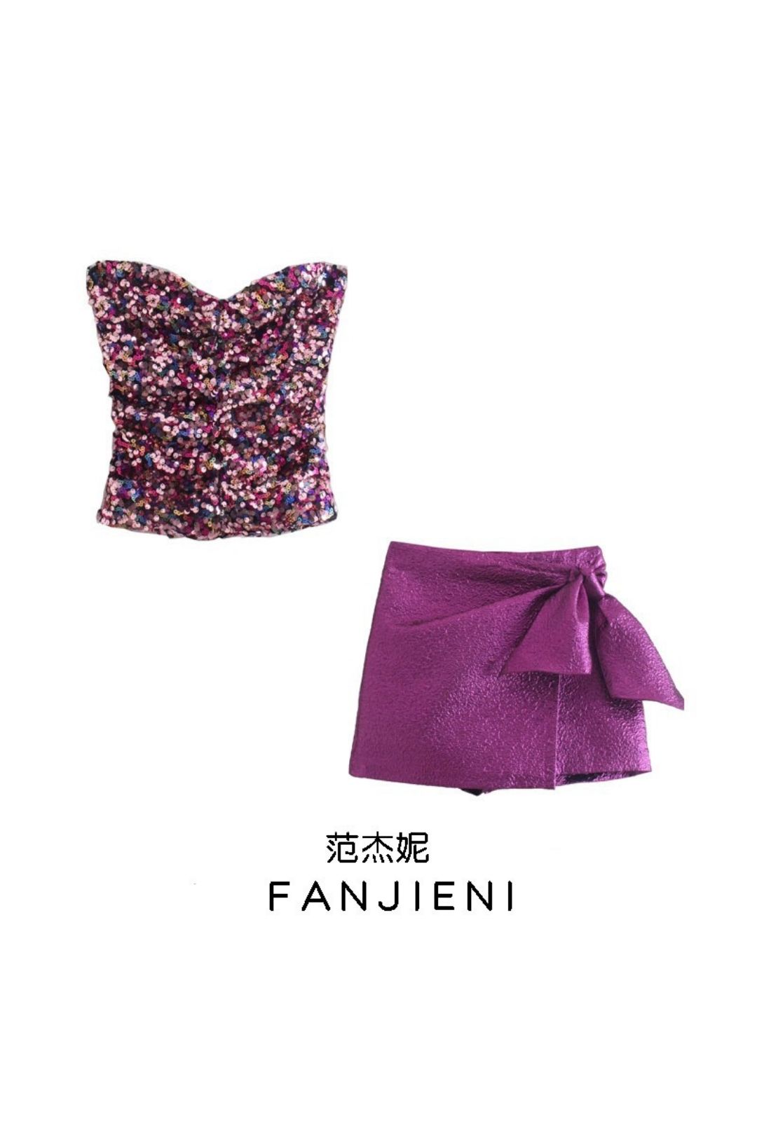 Tube Top Design Sequined Short Top
