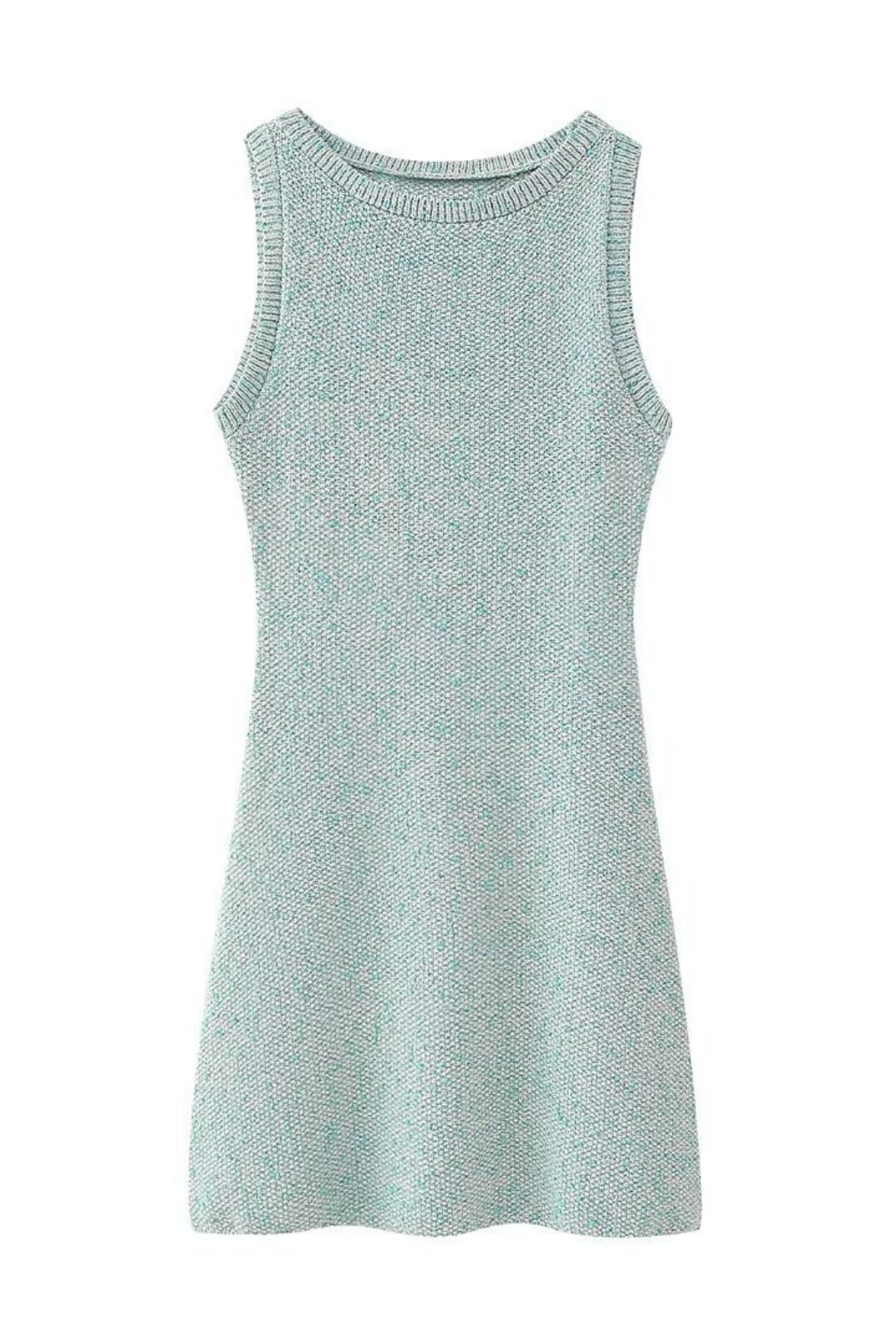 Round Neck Sleeveless Slim Knitted Mini Dress