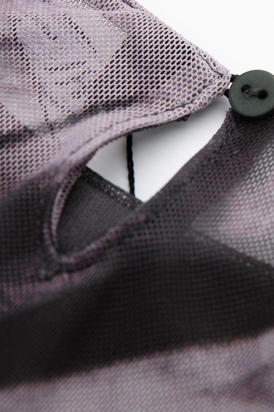 Casual Pleated Decorative Printed Tulle Top