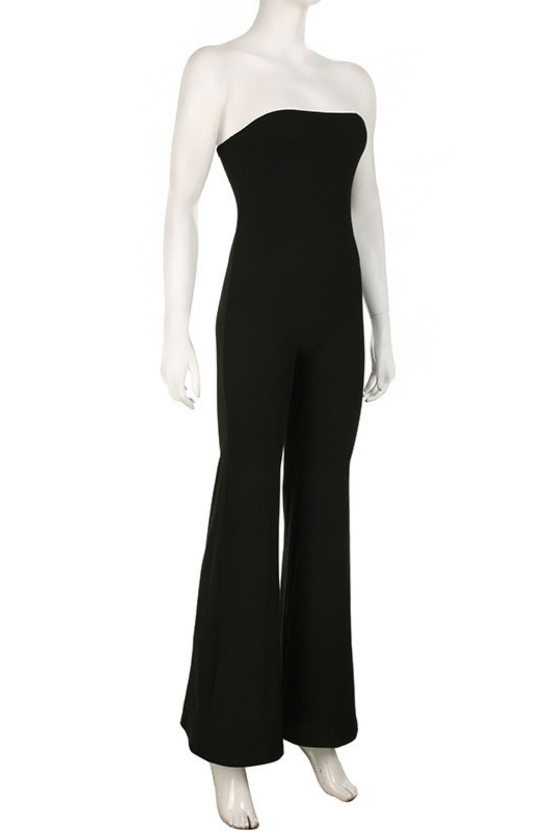 Solid Color Drapey Tube Top Jumpsuit Waist