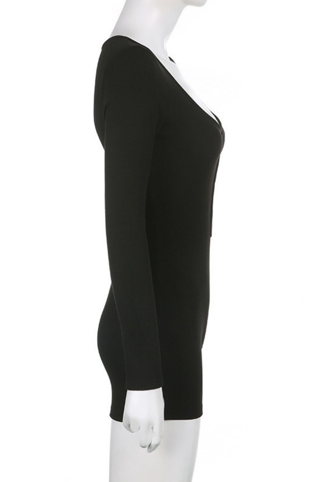 Solid Color Basic Hollow Slim Long-sleeved Jumpsuit