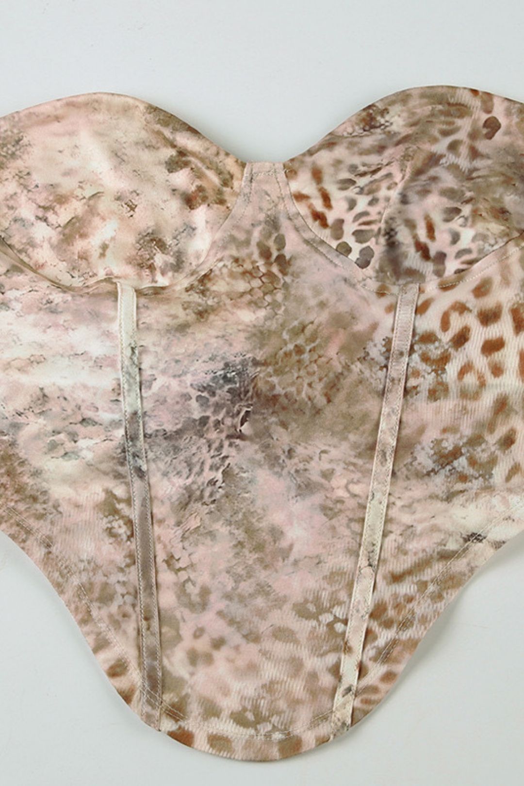 Animal Print Print Waist, Irregular Tube Top, Vest And Shorts Two-piece Set