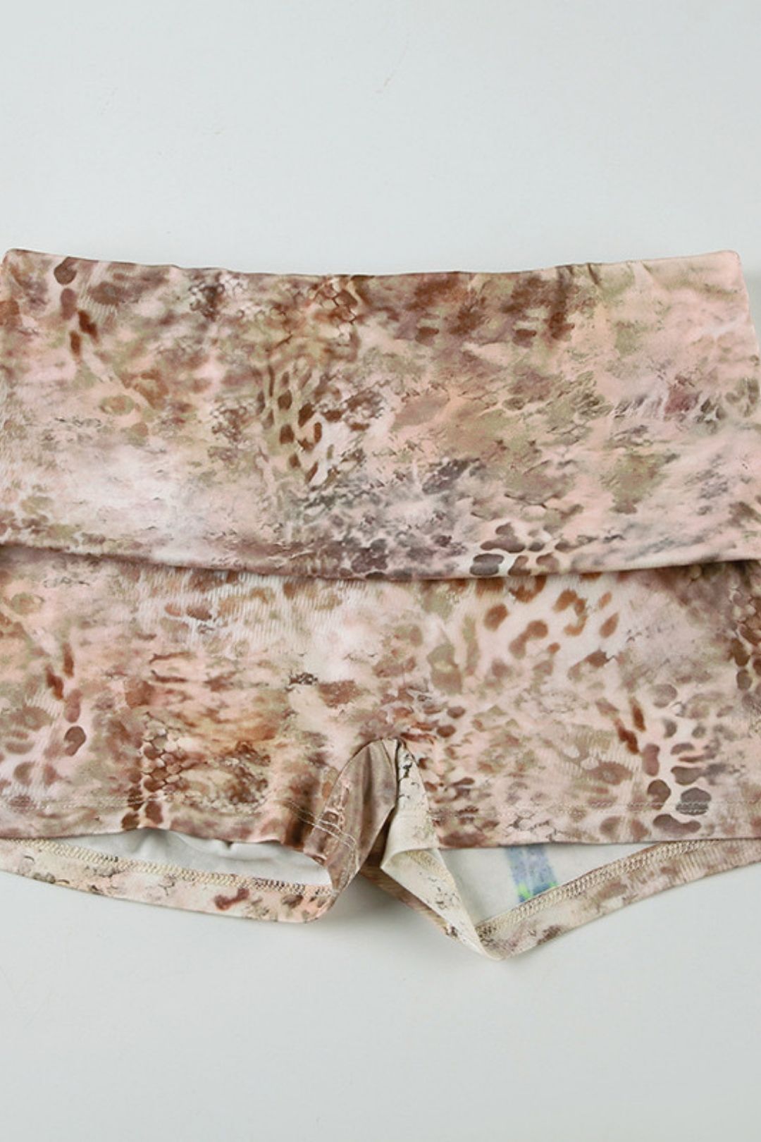 Animal Print Print Waist, Irregular Tube Top, Vest And Shorts Two-piece Set