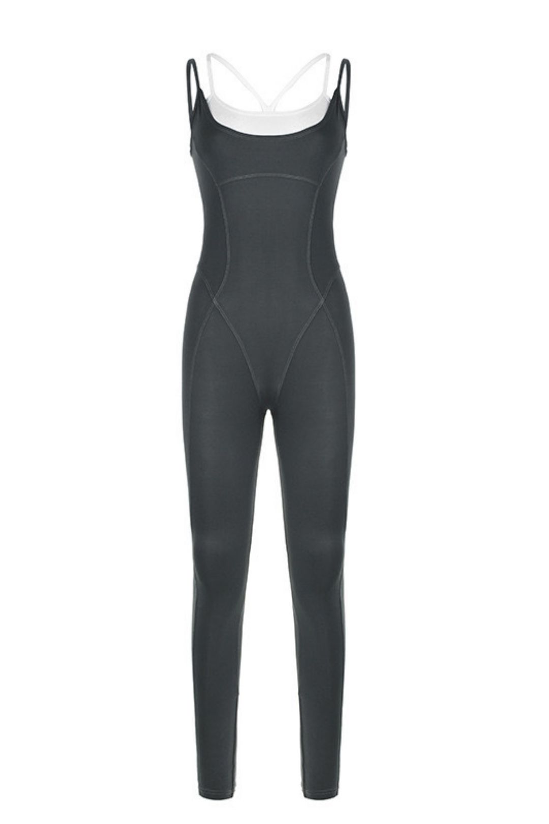 Two-piece Split Fitness Yoga Suspenders Tight Jumpsuit Casual Trousers