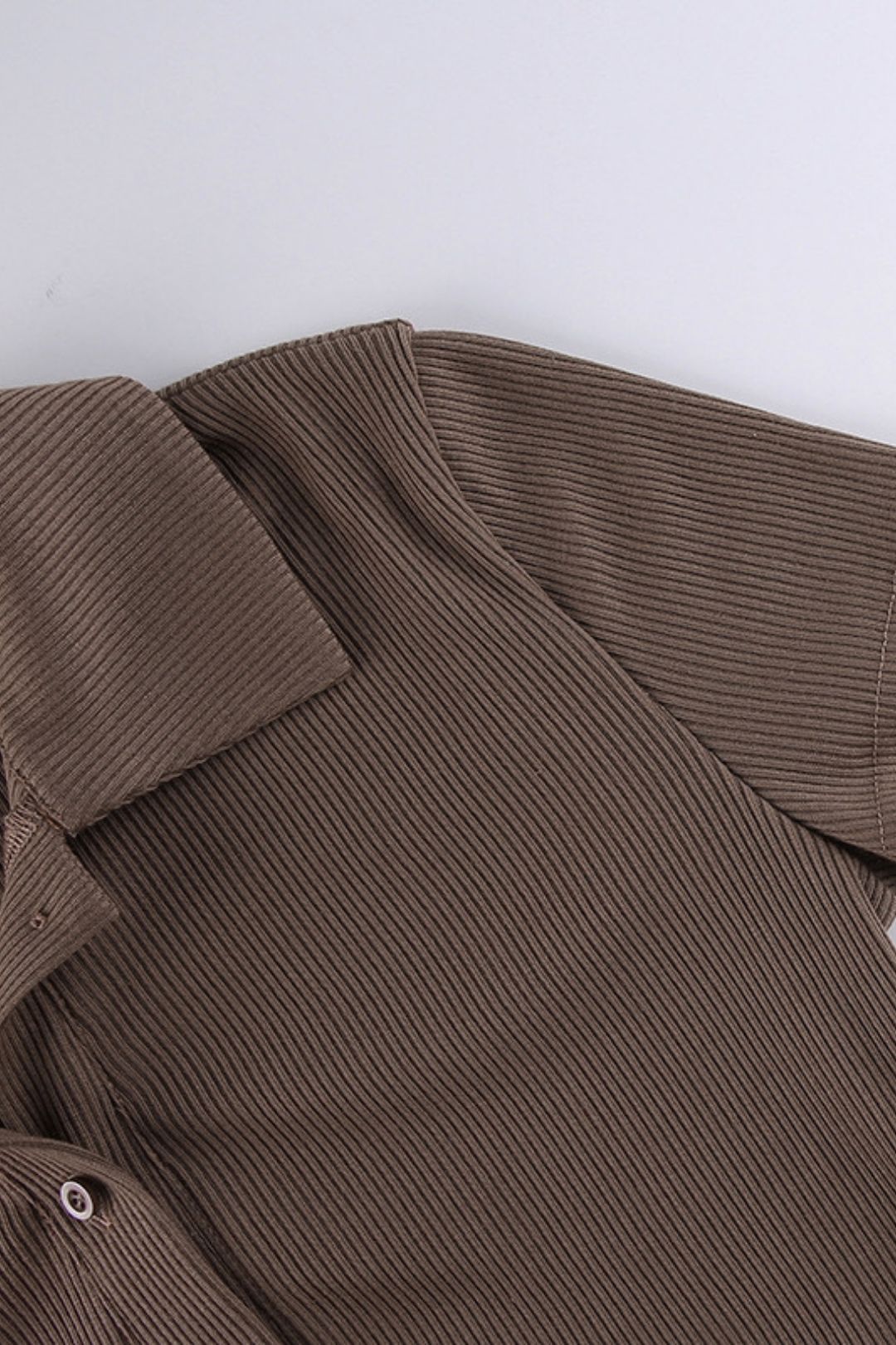 Solid Color Lapel Buttoned Ribbed Tight Casual Jumpsuit Basic Shorts