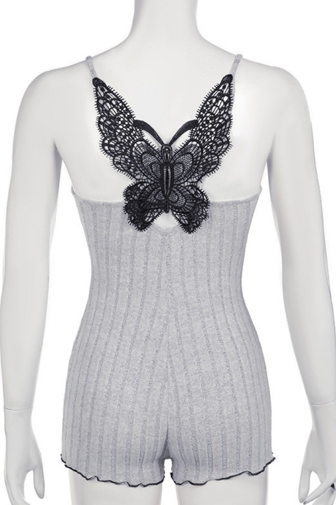 Summer Big Butterfly Lace Stitching Pure Desire Pit Strip Home Jumpsuit Shorts