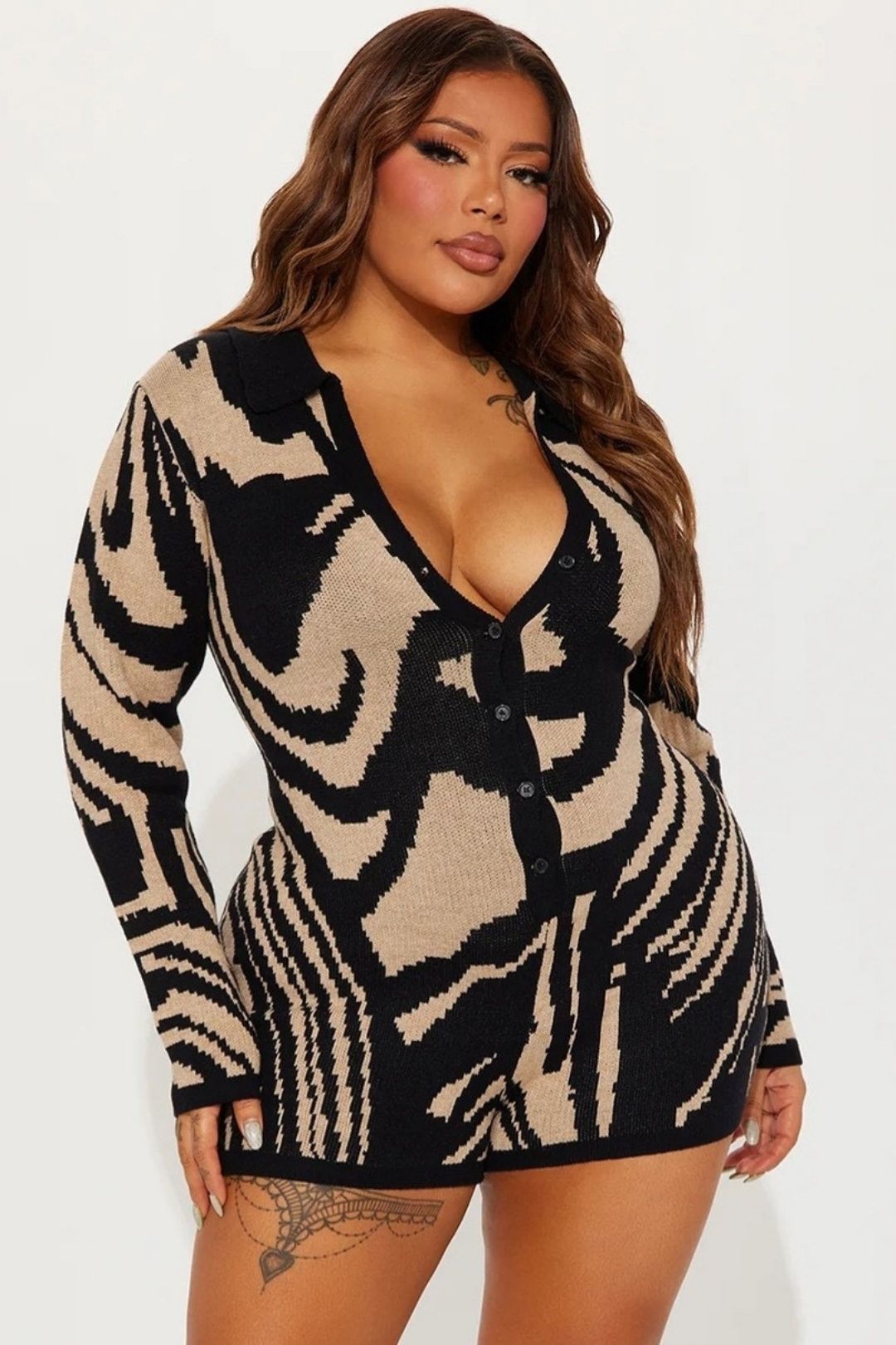 Lapel Woolen Color Block Splicing Irregular Contrasting Casual Long-sleeved Jumpsuit