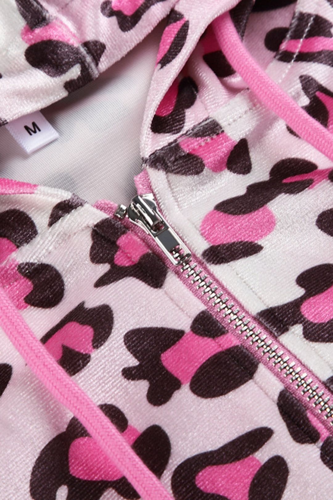 Winter Velvet Animal Print Hottie Hooded Crop Top Coat Mini Skirt Suit