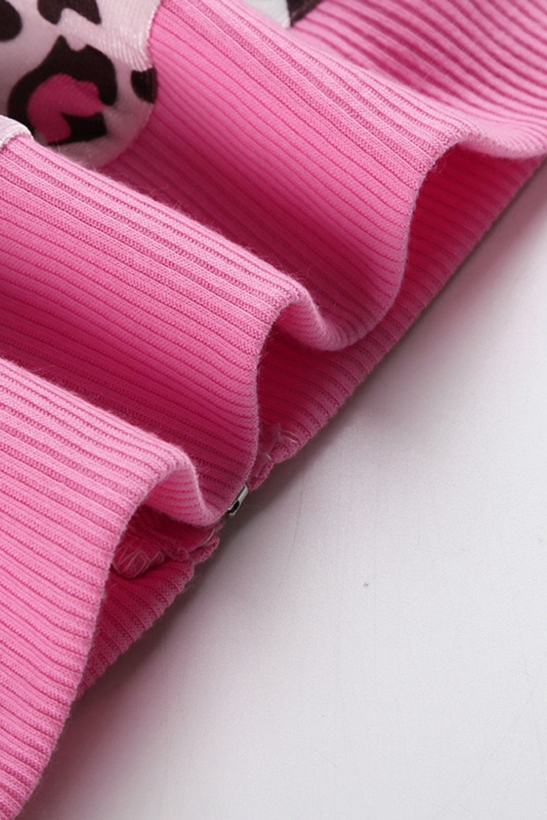 Winter Velvet Animal Print Hottie Hooded Crop Top Coat Mini Skirt Suit