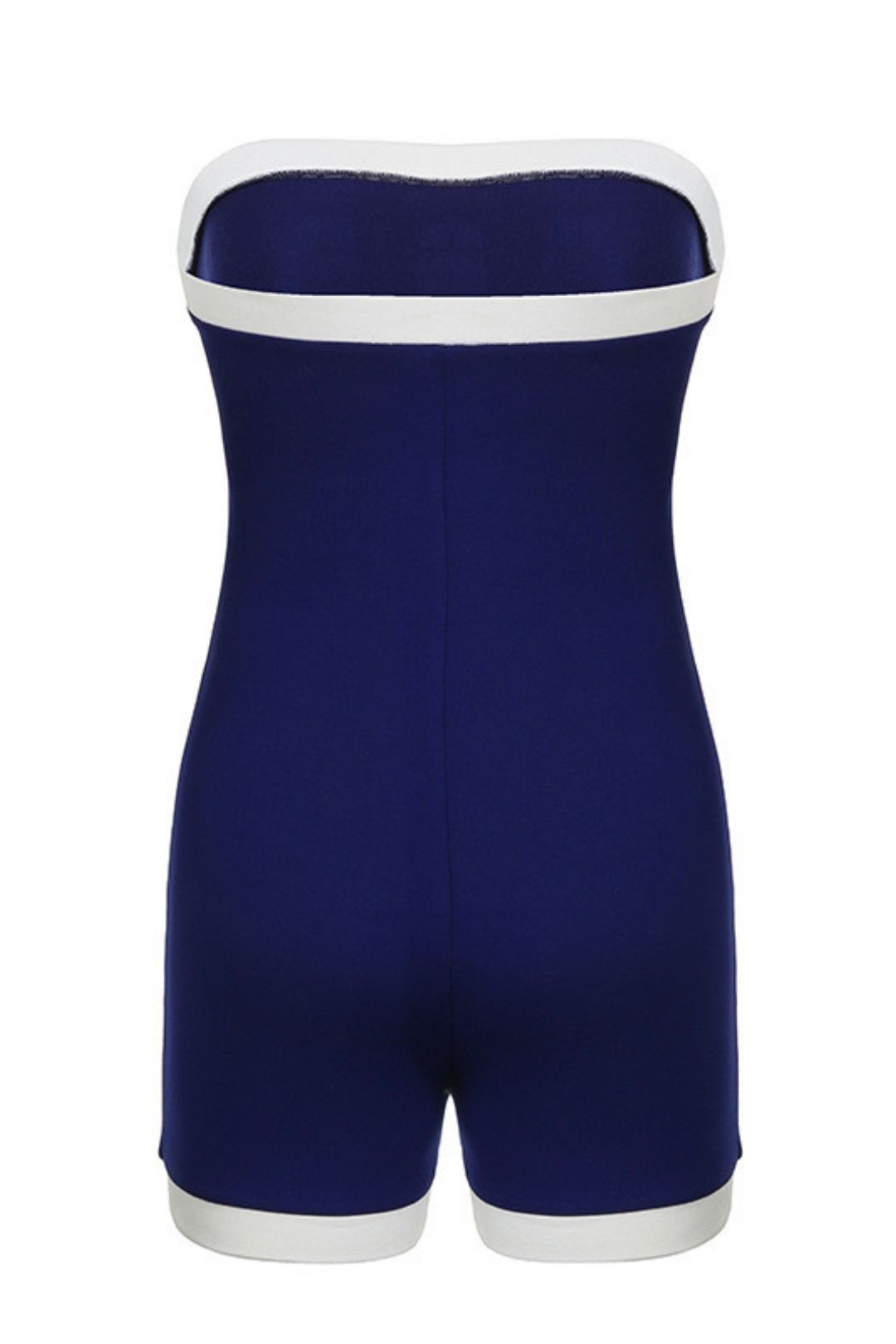 Letter Print Contrast Color One-word Tube Top Tight Casual Jumpsuit