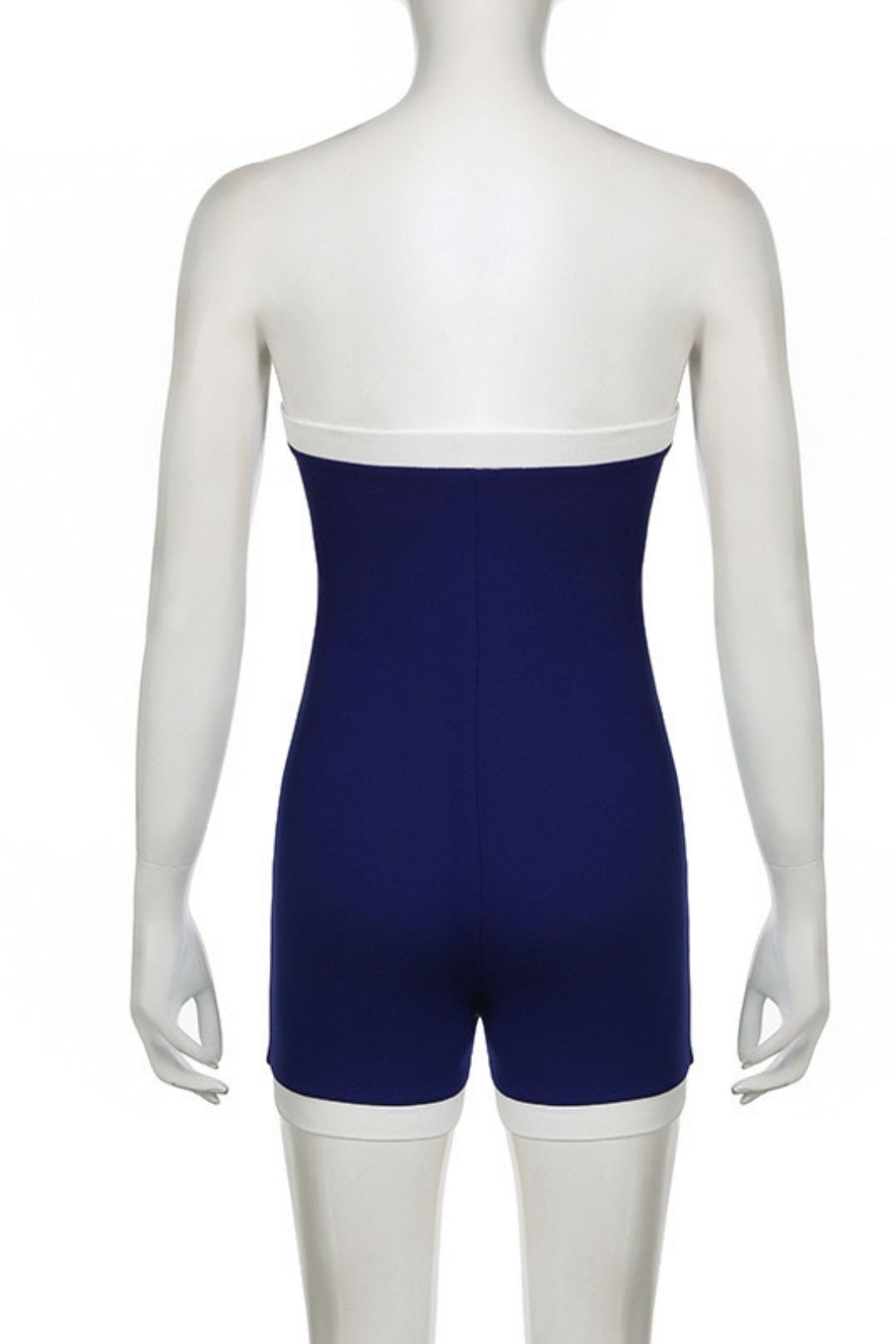 Letter Print Contrast Color One-word Tube Top Tight Casual Jumpsuit