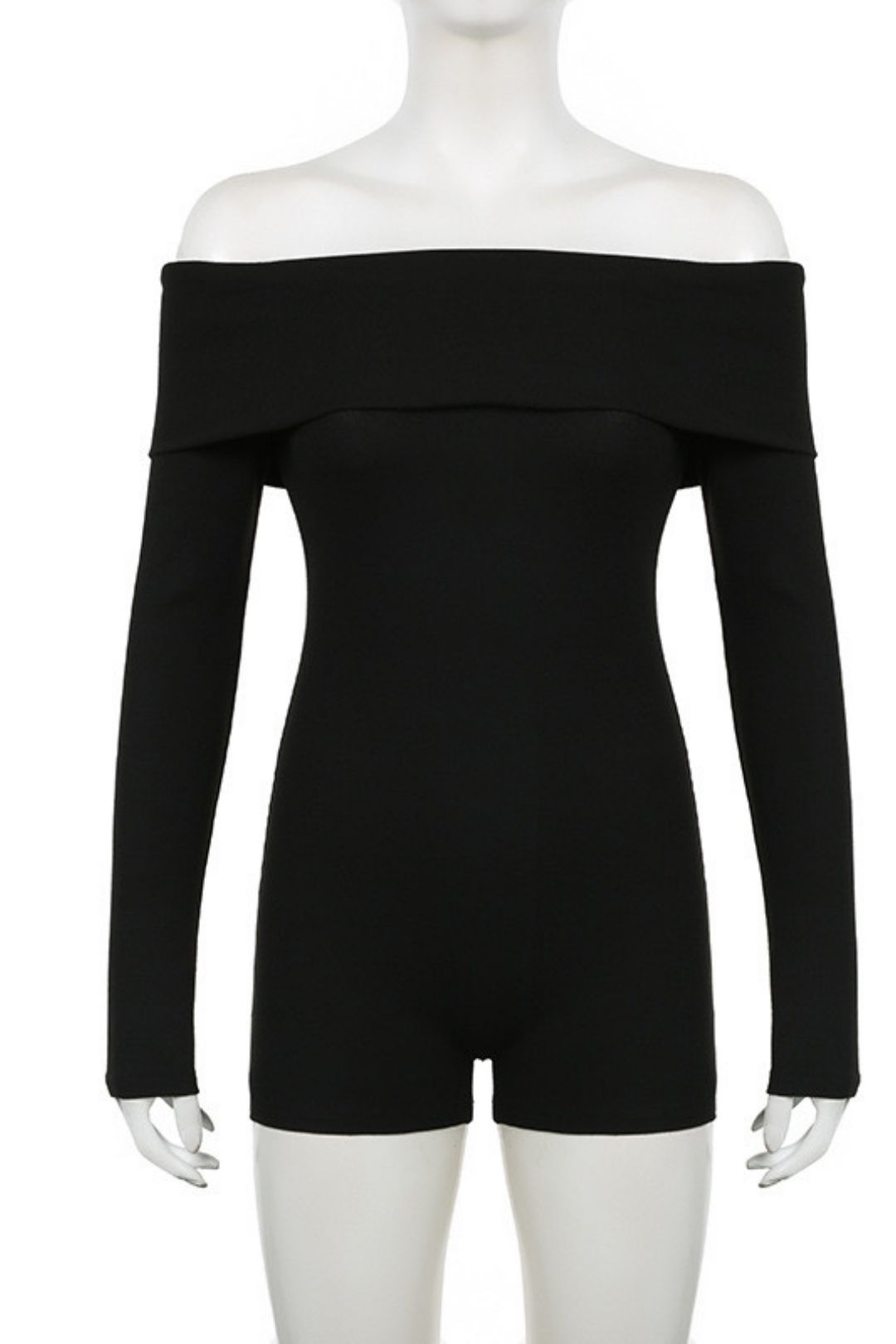 One-shoulder Long-sleeved Knitted Jumpsuit