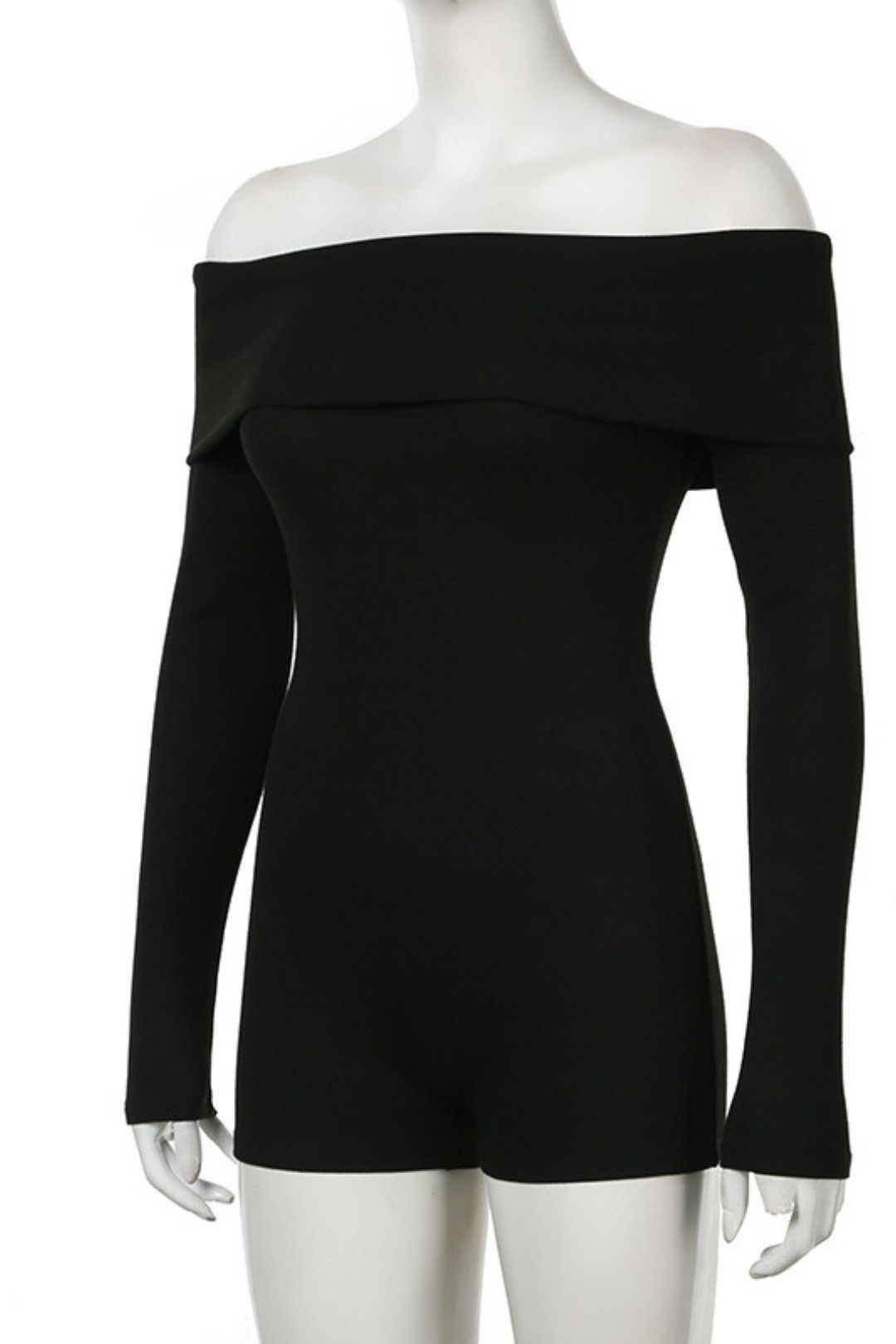 One-shoulder Long-sleeved Knitted Jumpsuit