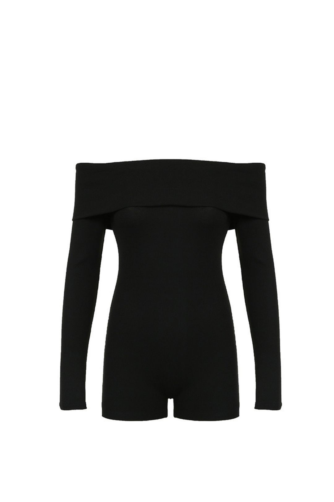 One-shoulder Long-sleeved Knitted Jumpsuit