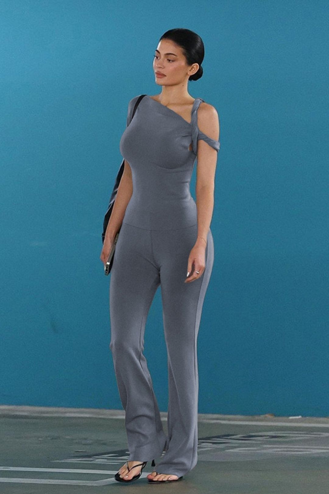 Sexy Slanted Shoulder Comfortable Slim Top And Trousers Suit