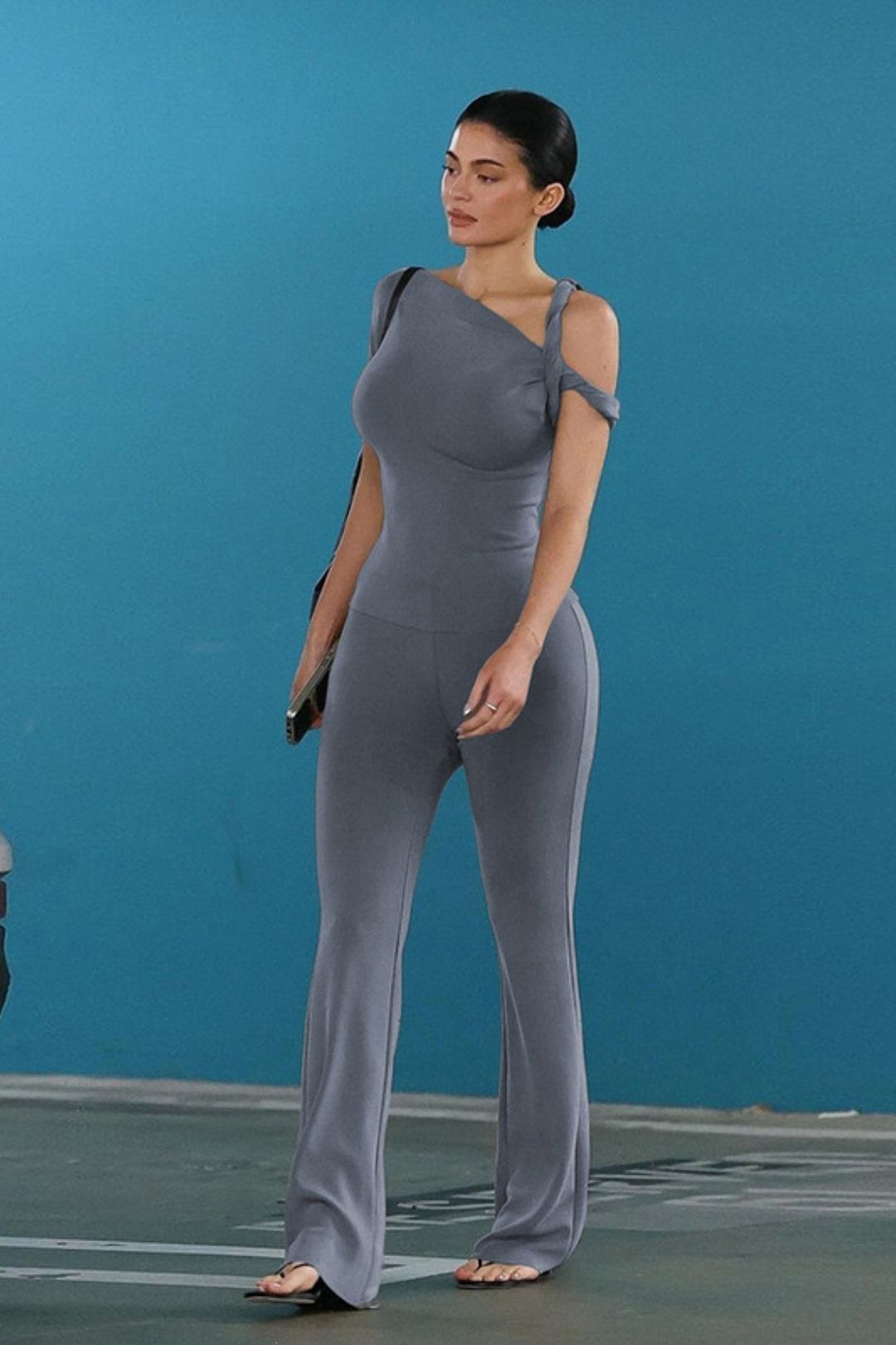 Sexy Slanted Shoulder Comfortable Slim Top And Trousers Suit