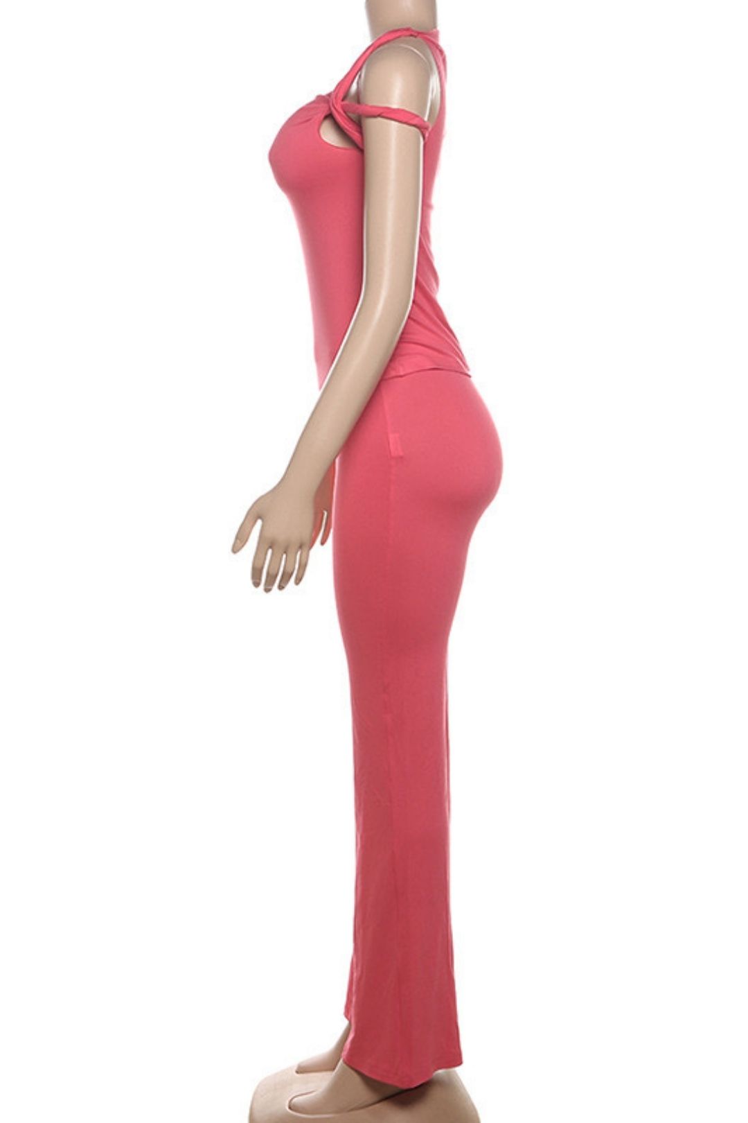 Sexy Slanted Shoulder Comfortable Slim Top And Trousers Suit