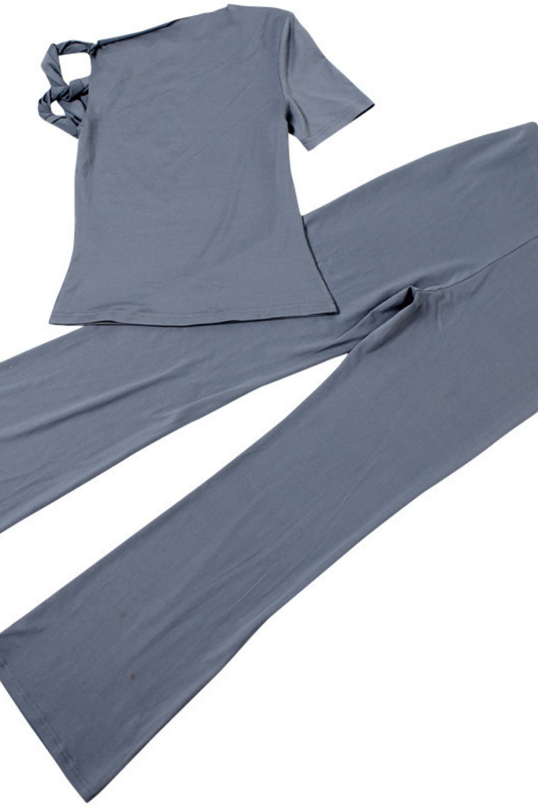 Sexy Slanted Shoulder Comfortable Slim Top And Trousers Suit