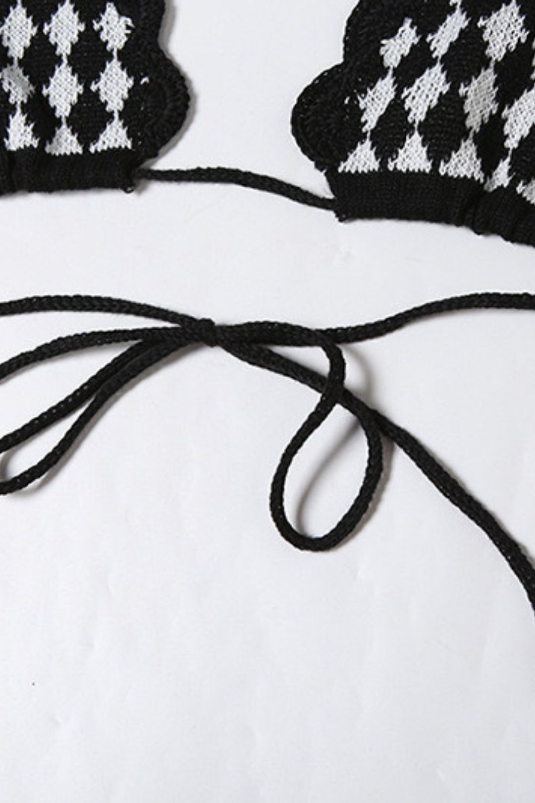 Sexy Hottie Bikini Underwear Plaid Knitted Skirt Two-piece Set