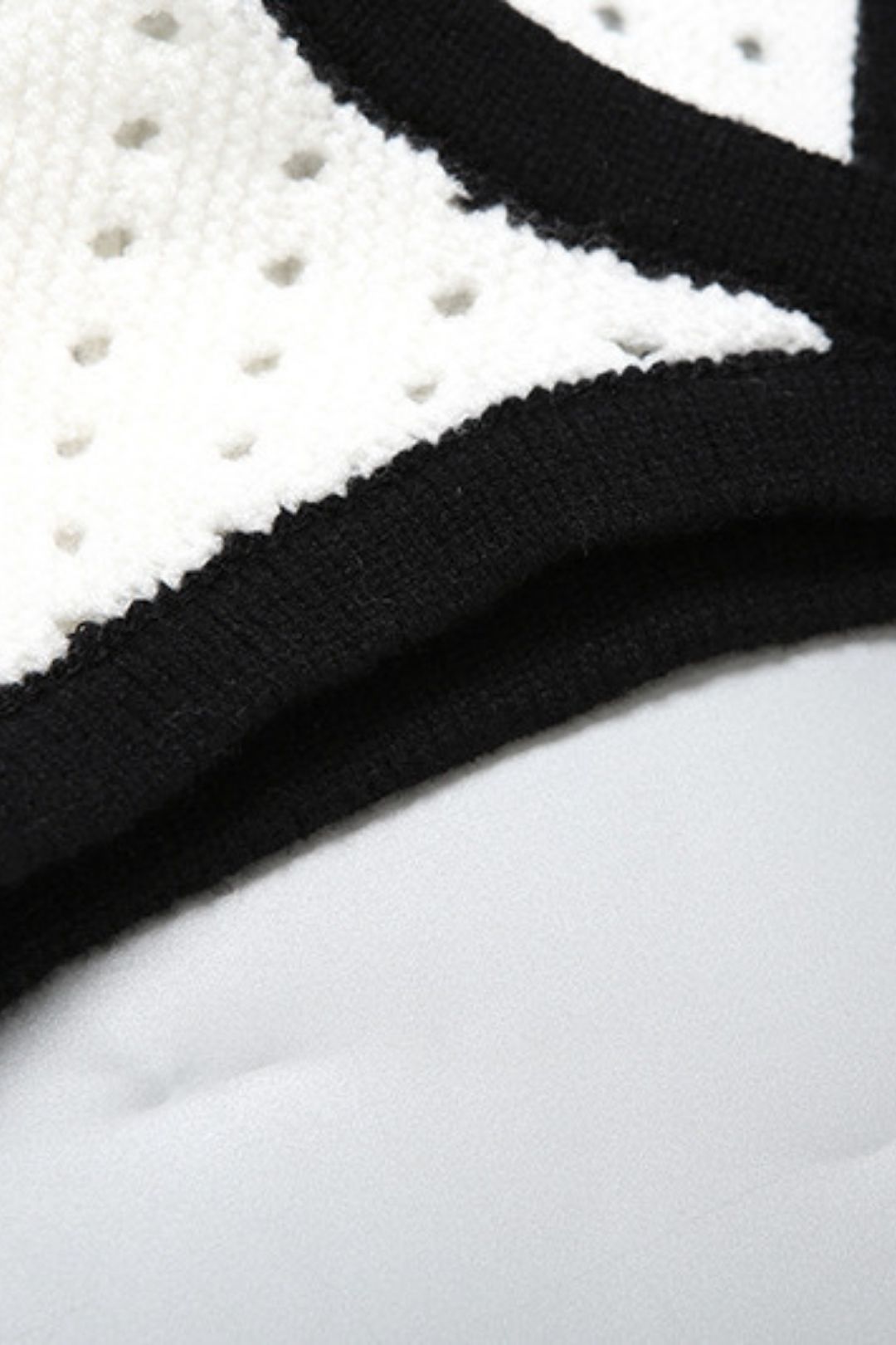 Sexy Halterneck Color-blocking Knitted High-waist Hip-covering Jumpsuit