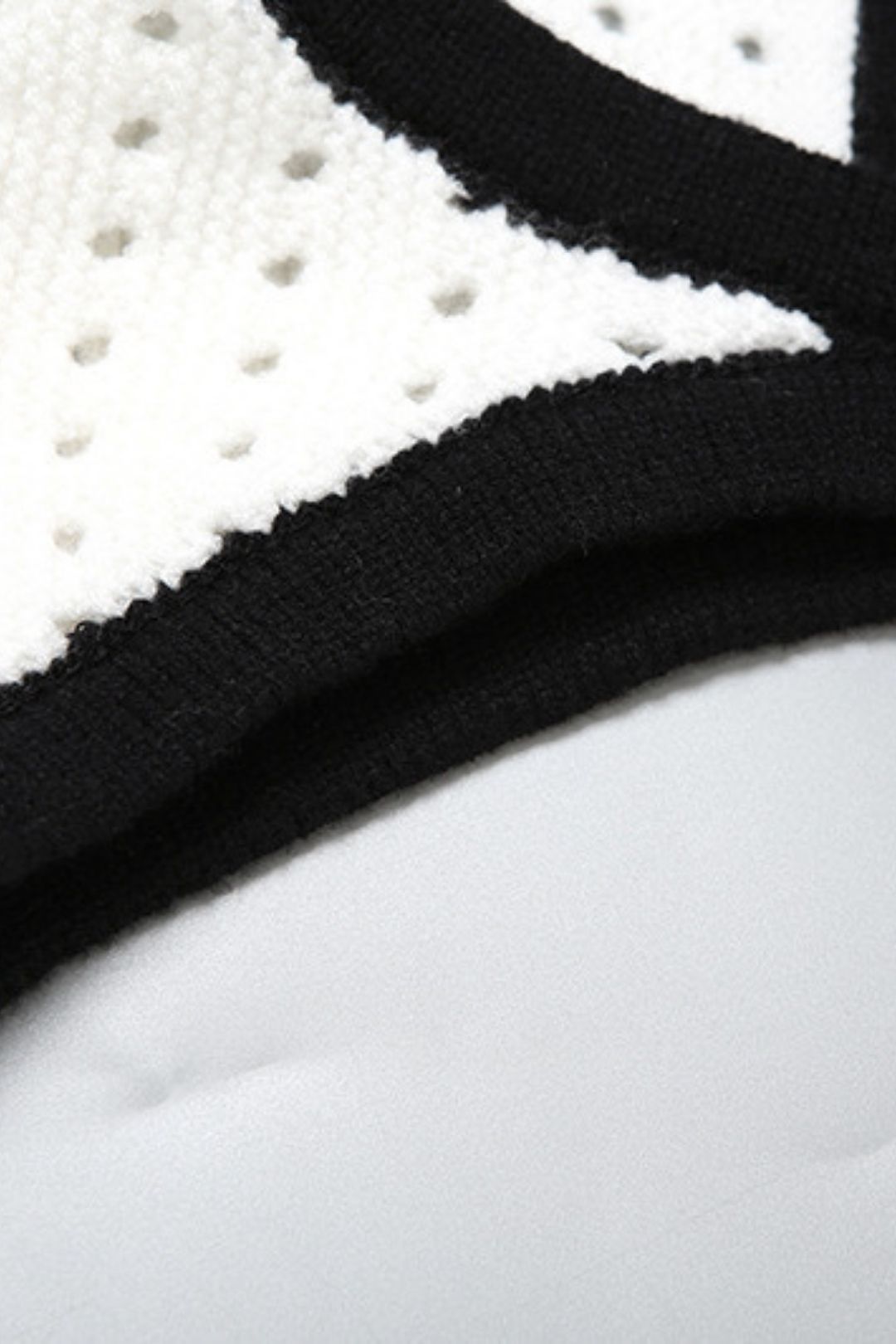 Sexy Halterneck Color-blocking Knitted High-waist Hip-covering Jumpsuit