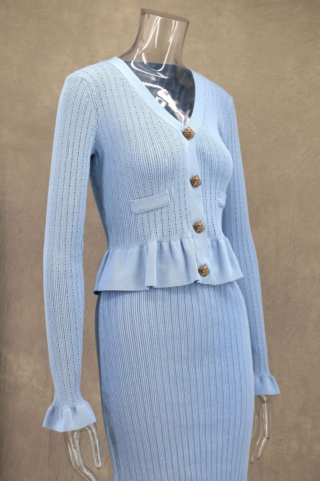 Small Fragrant Ruffled V-neck Small Fishtail Skirt Suit Skirt