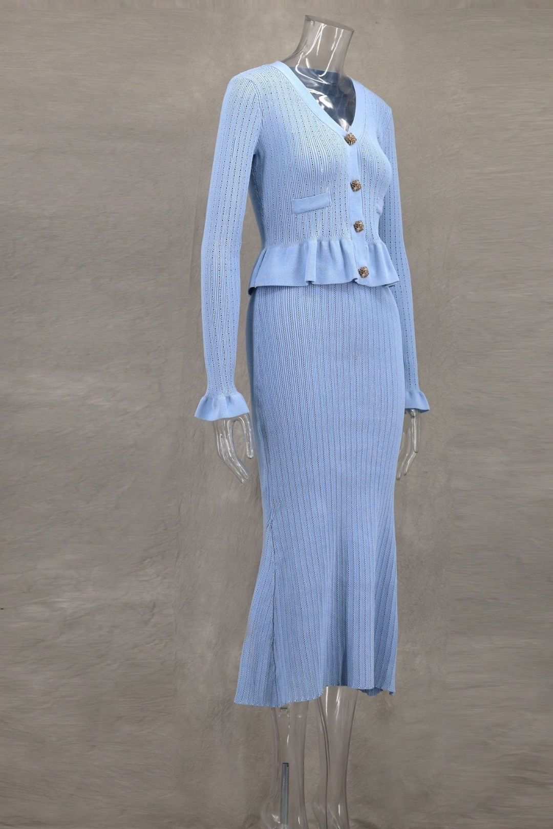 Small Fragrant Ruffled V-neck Small Fishtail Skirt Suit Skirt