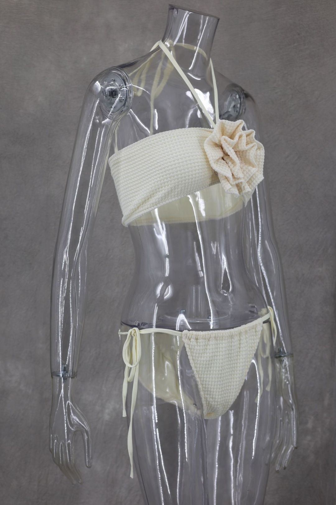 Sleeveless Tube Top Hanging Collar Knitted Slit High Waist Skirt Three-piece Set